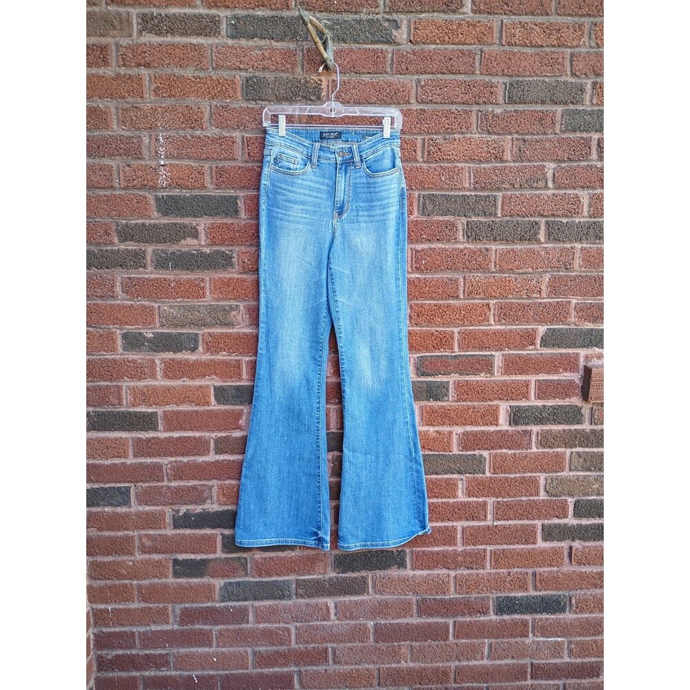 Judy blue women's blue jeans flare size 3/26 mid wash boho western Hippy